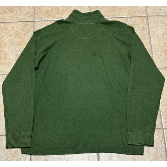 The North Face Mens‎ Large Green Wool Blend Sweater 1/4 Zip High Neck Pullover - Picture 5 of 5